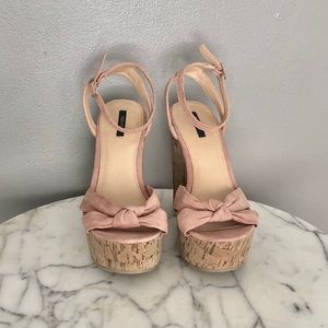 Dusty Pink Suede Heels - LIKE NEW